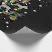 懐中電灯で覆われたシュナウザーのクリスマスツリー ラッピングペーパー (角)