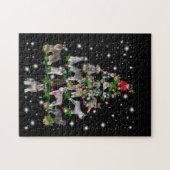 懐中電灯で覆われたシュナウツァークリスマスツリー ジグソーパズル (横)