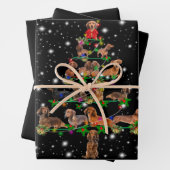 懐中電灯で覆われたダシュントのクリスマスツリー ラッピングペーパーシート (インサイチュ)