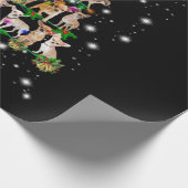 懐中電灯で覆われたチワワのクリスマスツリー ラッピングペーパー (角)