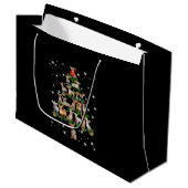 懐中電灯で覆われたチワワのクリスマスツリー ラージペーパーバッグ (正面アングル)