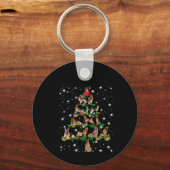 懐中電灯で覆われたドイツのクリスマスツリー キーホルダー (正面)