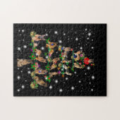 懐中電灯で覆われたドイツのクリスマスツリー ジグソーパズル (横)