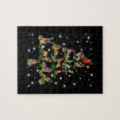 懐中電灯で覆われたドイツのクリスマスツリー ジグソーパズル (横)