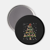 懐中電灯で覆われたドイツのクリスマスツリー マグネット (正面/裏面)