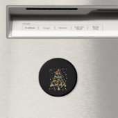 懐中電灯で覆われたドイツのクリスマスツリー マグネット (インサイチュ (食洗機))