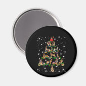 懐中電灯で覆われたドイツのクリスマスツリー マグネット (正面/裏面)