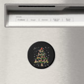懐中電灯で覆われたドイツのクリスマスツリー マグネット (インサイチュ (食洗機))