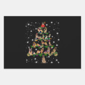 懐中電灯で覆われたドイツのクリスマスツリー ラッピングペーパーシート (正面)