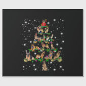 懐中電灯で覆われたドイツのクリスマスツリー ラッピングペーパー (フラット)