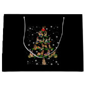 懐中電灯で覆われたドイツのクリスマスツリー ラージペーパーバッグ (正面)