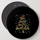懐中電灯で覆われたドイツのクリスマスツリー 缶バッジ (正面&裏面)