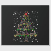 懐中電灯で覆われたドーバーマンクリスマスツリー ラッピングペーパー (フラット)