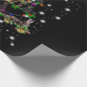 懐中電灯で覆われたドーバーマンクリスマスツリー ラッピングペーパー (角)