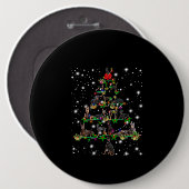 懐中電灯で覆われたドーバーマンクリスマスツリー 缶バッジ (正面&裏面)