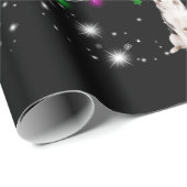 懐中電灯で覆われたハスキーなクリスマスツリー ラッピングペーパー (ロールコーナー)