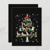 懐中電灯で覆われたハスキーのクリスマスツリー サンキューカード (正面/裏面)