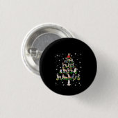 懐中電灯で覆われたハスキーのクリスマスツリー 缶バッジ (正面&裏面)