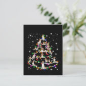 懐中電灯で覆われたビーグルのクリスマスツリー サンキューカード (スタンド正面)