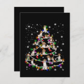 懐中電灯で覆われたビーグルのクリスマスツリー サンキューカード (正面/裏面)