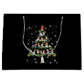 懐中電灯で覆われたビーグルのクリスマスツリー ラージペーパーバッグ (正面)