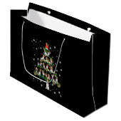 懐中電灯で覆われたビーグルのクリスマスツリー ラージペーパーバッグ (正面アングル)