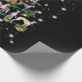 懐中電灯で覆われたホイッペットのクリスマスツリー ラッピングペーパー (角)