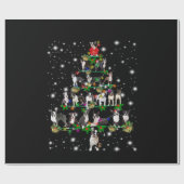 懐中電灯で覆われたボストンテリーのクリスマスツリー ラッピングペーパー (フラット)