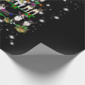 懐中電灯で覆われたボストンテリーのクリスマスツリー ラッピングペーパー (角)