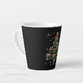 懐中電灯で覆われた象のクリスマスツリー カフェラテマグ (左アングル)