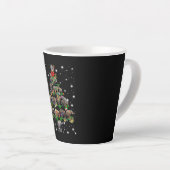 懐中電灯で覆われた象のクリスマスツリー カフェラテマグ (右アングル)