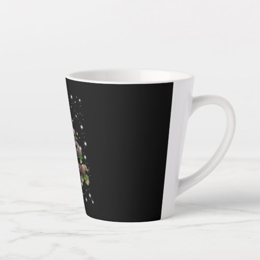 懐中電灯で覆われた象のクリスマスツリー カフェラテマグ (右)