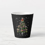 懐中電灯で覆われた象のクリスマスツリー カフェラテマグ (正面)