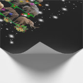 懐中電灯で覆われた象のクリスマスツリー ラッピングペーパー (角)