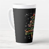 懐中電灯で覆われた馬のクリスマスツリー カフェラテマグ (左アングル)