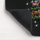 懐中電灯で覆われた馬のクリスマスツリー マウスパッド (コーナー)
