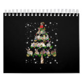 懐中電灯で覆われるウサギのクリスマスツリー カレンダー (カバー)