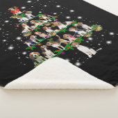 懐中電灯で覆われるビーグルのクリスマスツリー シェルパブランケット (3/4)