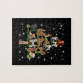 懐中電灯で覆われるプードルのクリスマスツリー ジグソーパズル (横)