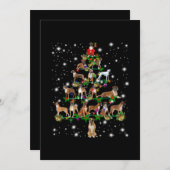 懐中電灯で覆われるボクサーのクリスマスツリー サンキューカード (正面/裏面)