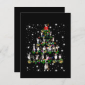 懐中電灯で覆われるボストン·テリーのクリスマスツリー サンキューカード (正面/裏面)