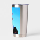 懐中電灯の上に鐘を掛けた踏切 保温保冷タンブラー (左面)