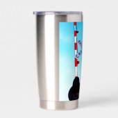 懐中電灯の上に鐘を掛けた踏切 保温保冷タンブラー (右面)