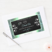 懐中電灯ティール（緑がかった色）ブラック製品ラベル宝石ロゴ 長方形シール (封筒)