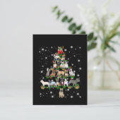 懐中電灯フランスので覆われた牛のクリスマスツリー サンキューカード (スタンド正面)