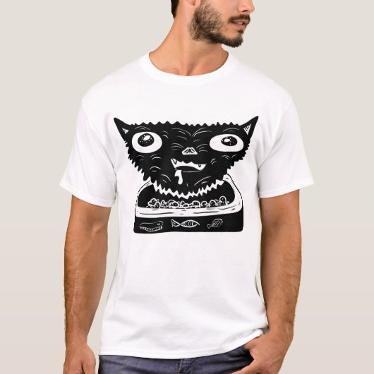 懐疑主義を拒絶する猫 Tシャツ (正面)