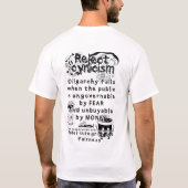 懐疑主義を拒絶する猫 Tシャツ (裏面)