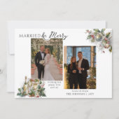 懐結婚したかしいホリメリーー写真のクリスマス シーズンカード (正面)