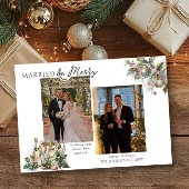 懐結婚したかしいホリメリーー写真のクリスマス シーズンカード