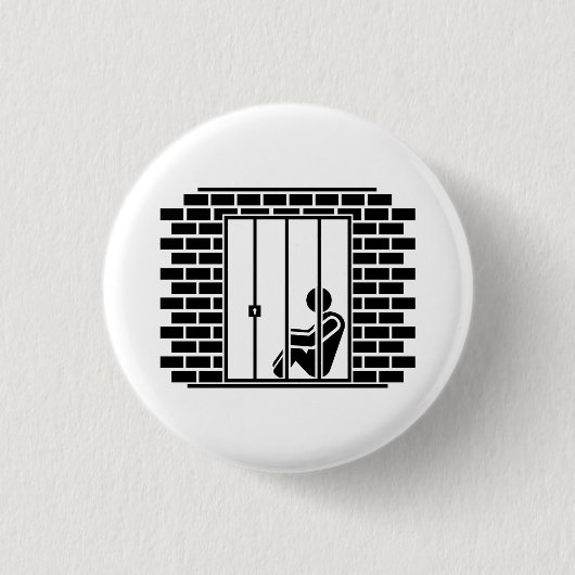 「懲役II」のピクトグラムボタン 缶バッジ (正面)